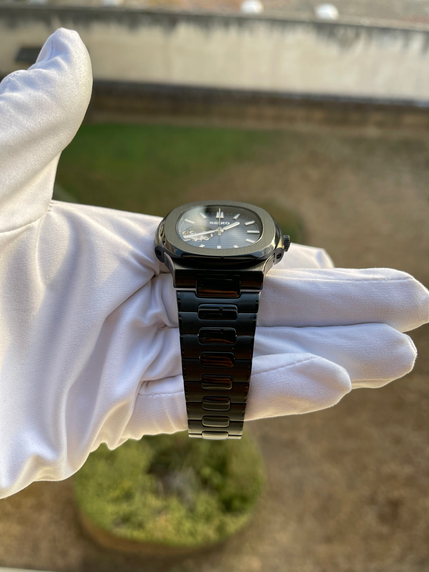 CP Seiko Black Nautilus Open Heart