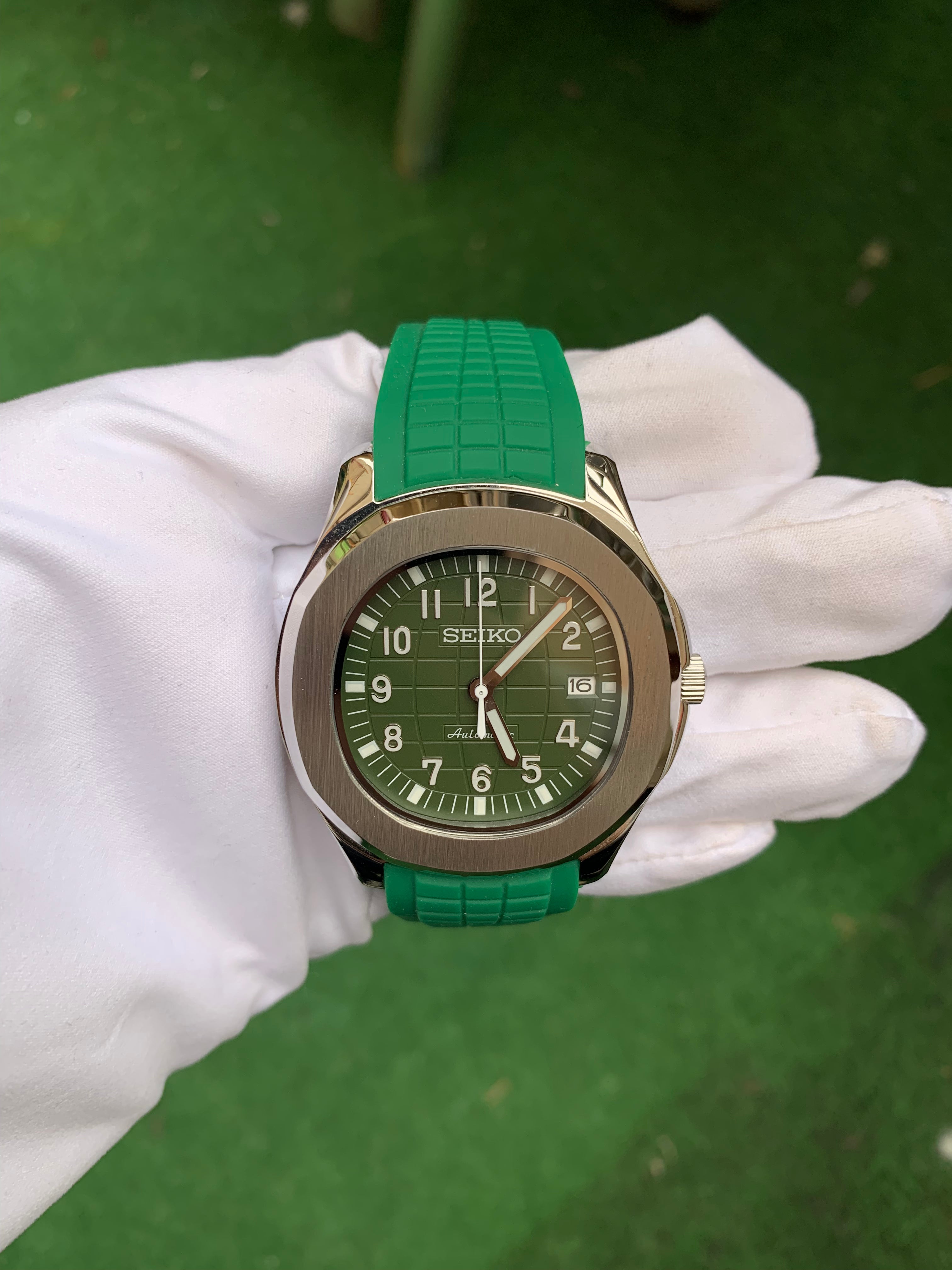 Seikonaut Green Dial Green Rubber Casioak Project