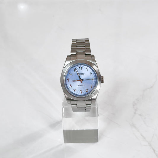 CP Seiko Oyster White & Blue Arabic 316L