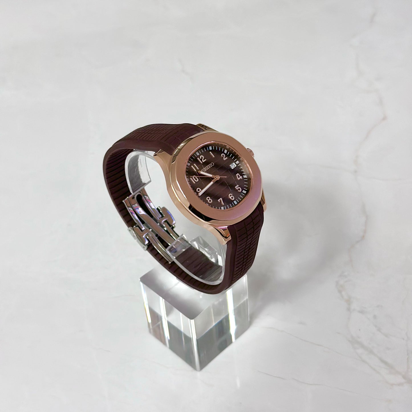 Seikonaut Or Rose PVD Marron Chocolat